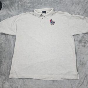 VINTAGE Reynolds Aluminum‎ Alloys Polo Shirt Mens XL Gray Knight Horse 90s USA